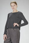 hip-length, relaxed fit, cotton, wool, and elastane blend sweater - ATELIER SUPPAN 