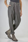 pantalone ampio in chevron melange di lana vergine lavata - FORME D' EXPRESSION 
