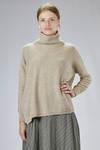wide hip-length sweater in melange virgin wool - FORME D' EXPRESSION 