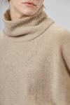 wide hip-length sweater in melange virgin wool - FORME D' EXPRESSION 