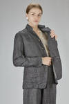 slim-fit hip-length jacket, made of wool and linen slub denim - FORME D' EXPRESSION 