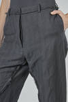 pantalone asciutto in chevron cardato, gessato e lavato di cotone, lana vergine e metallo - MARC LE BIHAN 
