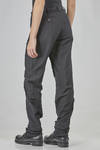 fitted pants in carded, pinstriped, and washed cotton, virgin wool, and metal chevron - MARC LE BIHAN 