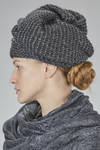 cappello in maglia a punto riso melange di cotone, acrilico, poliestere, alpaca e lana - MARC LE BIHAN 