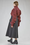 short and abstract cover-shoulder sweater in braided, ribbed, and twisted wool melange knit - NOIR KEI NINOMIYA 