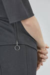 slim-fit, hip-length, asymmetrical top in wool jersey - DAWEI 