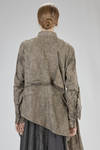 long and asymmetric shirt in hand-dyed cotton jacquard gauze - WEN PAN 