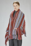 cape-style jacket in multicolor wool, mohair, nylon, and acrylic jacquard knit - NOIR KEI NINOMIYA 