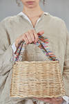 reed basket with multicolor stripes silk twill - DANIELA GREGIS 