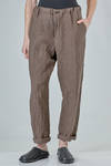 pantalone ampio in tela lavata e goffrata di lino - FORME D' EXPRESSION 
