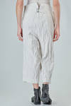 short and wide trousers in hemp, cotton and metal pinstripe - MARC LE BIHAN 