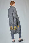 overcoat in printed polyester froissé - SHU MORIYAMA 