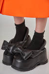 'sculpture' sandal with wedge heel in eco-friendly leather, cowhide leather and rubber - MELITTA BAUMEISTER 