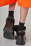 'sculpture' sandal with wedge heel in eco-friendly leather, cowhide leather and rubber - MELITTA BAUMEISTER 