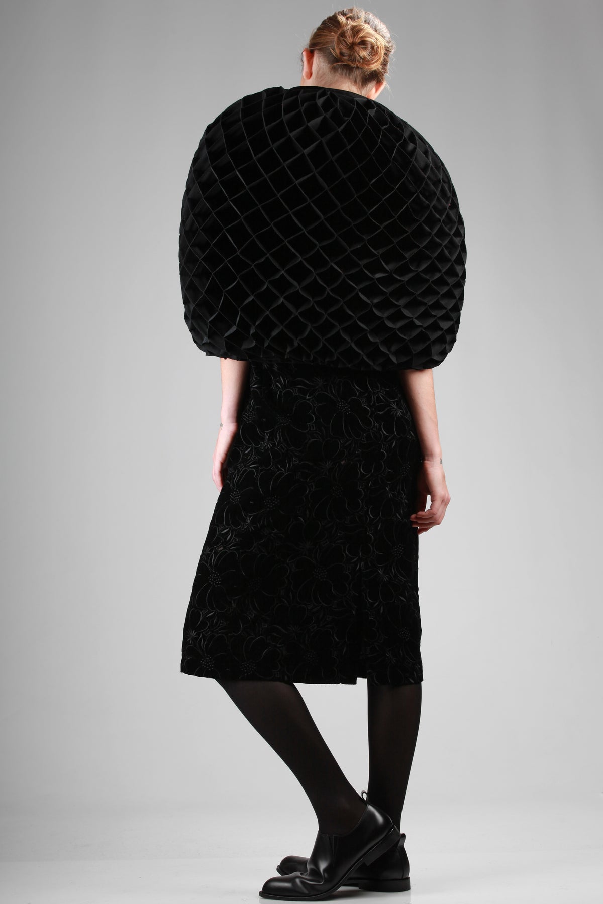 Wide origami-effect cape