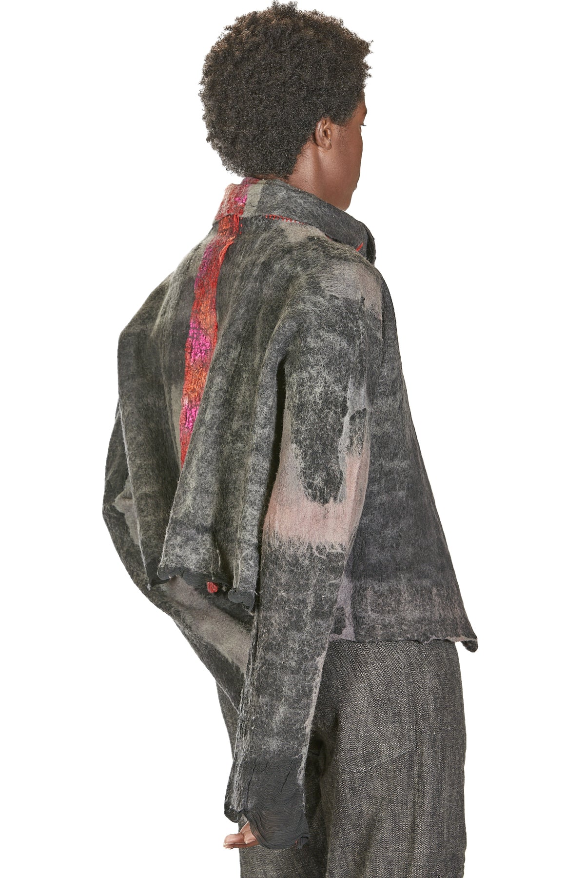 \GESTIONALEimgBeestore29314-1 A IVO MILAN RADICAL FASHION presents AGOSTINA ZWILLING grey and red hand made reversible wool jacket..jpg