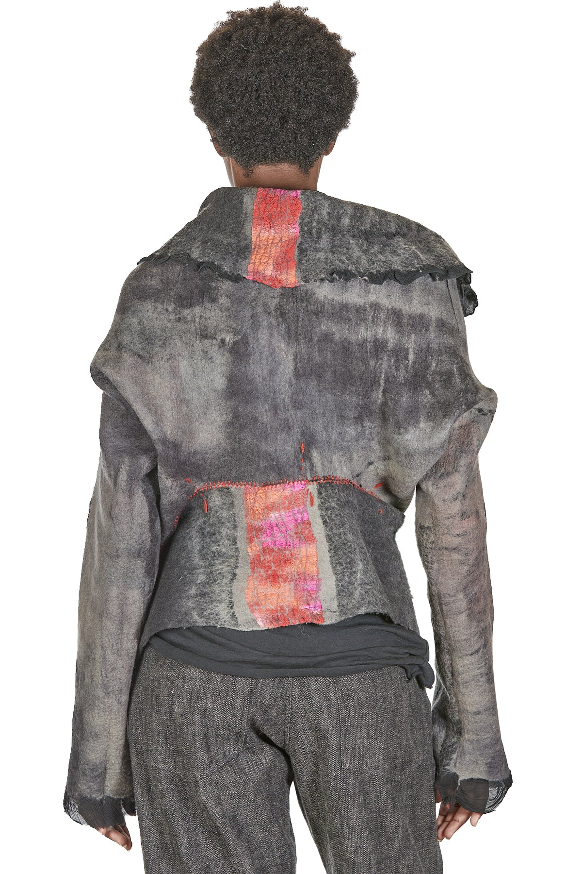 \GESTIONALEimgBeestore29314-1 A IVO MILAN RADICAL FASHION presents AGOSTINA ZWILLING grey and red hand made reversible wool jacket..jpg
