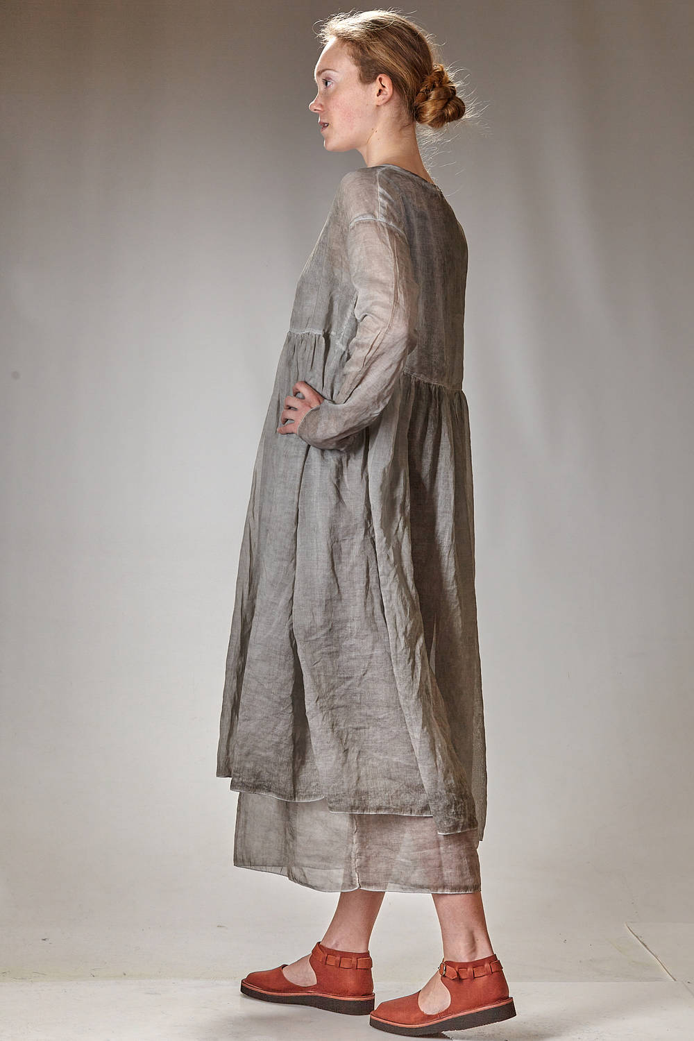 ALBUM DI FAMIGLIA - Long And Wide Dress In Shaded Cold-Dyed Cotton