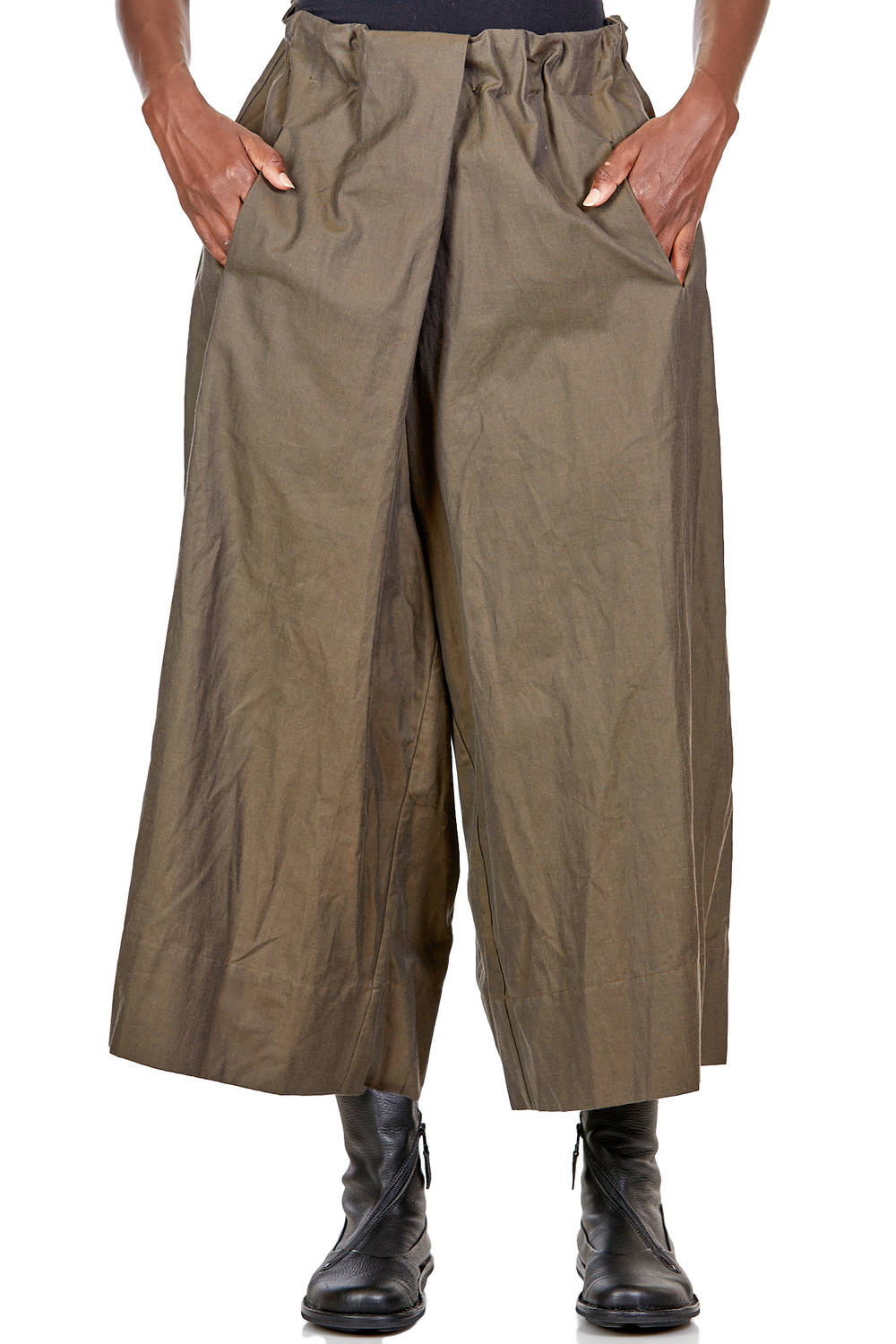 ATELIER SUPPAN Gonna Pantalone Lunga E Ampia In Satin Di Cotone Cangiante Ivo Milan