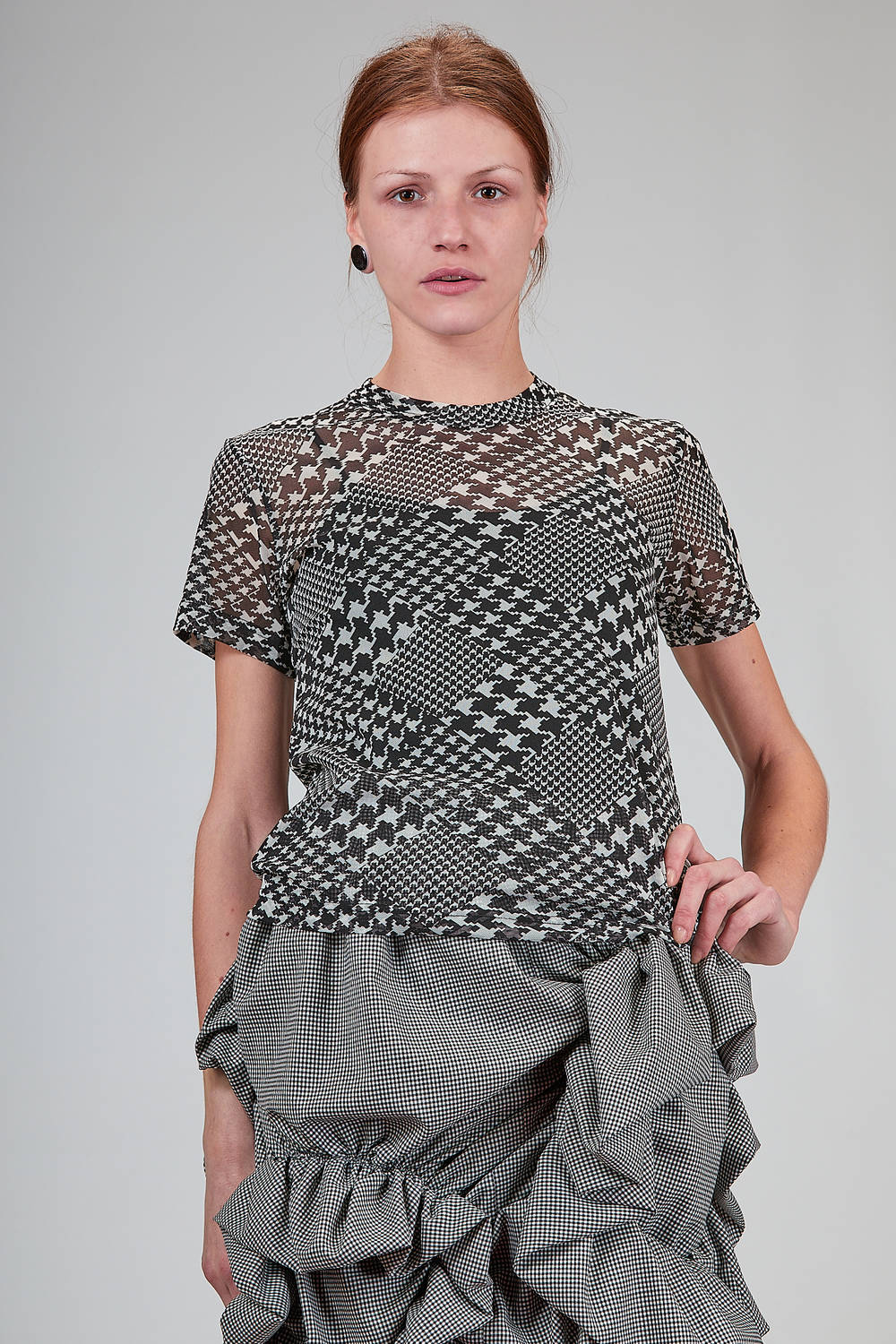 NOIR KEI NINOMIYA - Hip Length T-Shirt In Polyester Tulle Large