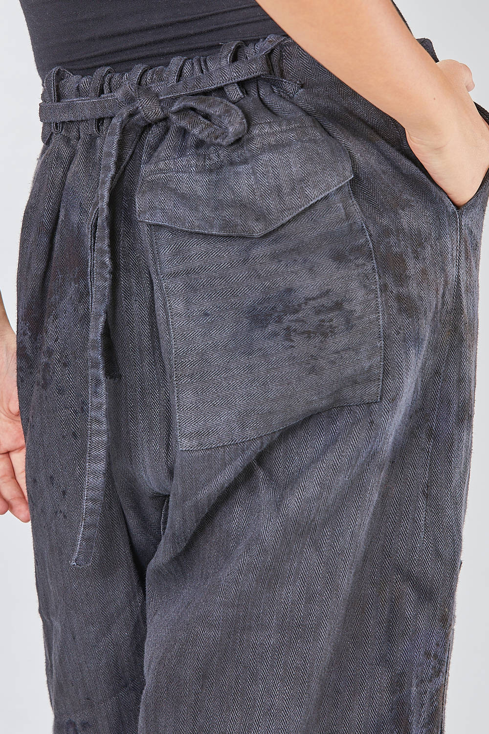 ATELIER SUPPAN - Wide Trousers, Ankle-Length, In Rustic Hand-Dyed