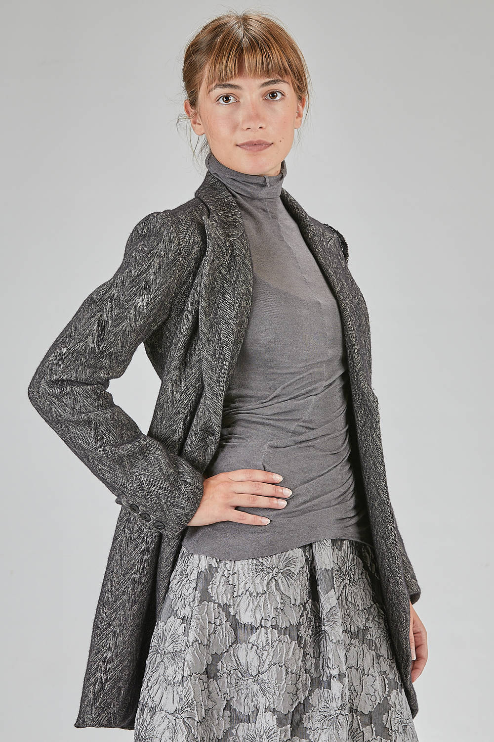 美品 MARC LE BIHAN ウールジャケットサイズ0 MARC LE BIHAN - Long And Slim Jacket In Wool And Linen