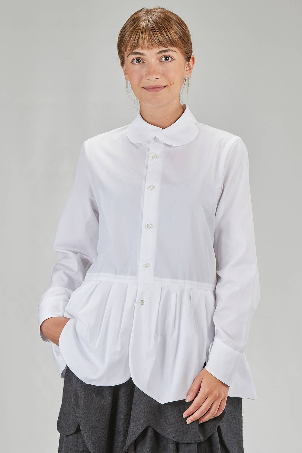 【noir kei ninomiya】plane shirt dress シャツ NOIR KEI NINOMIYA - Long And Flared Shirt In Cotton Poplin