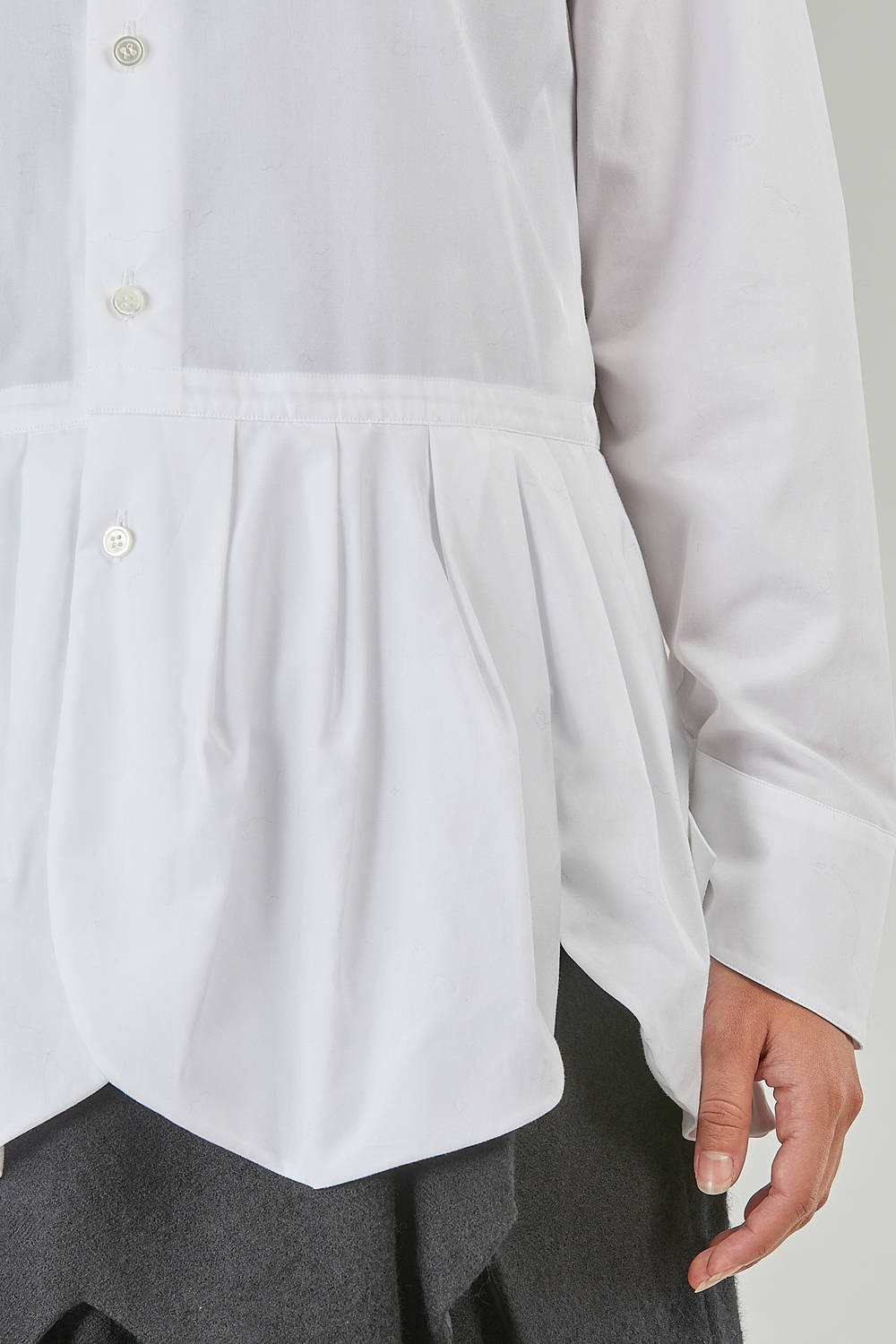 NOIR KEI NINOMIYA - Long And Flared Shirt In Cotton Poplin