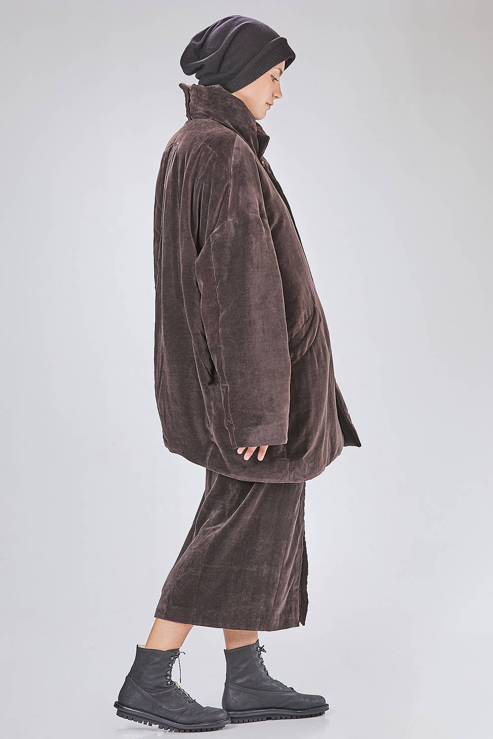ZIGGY CHEN - Oversized Beanie In Very Soft Plain Knit Cashmere