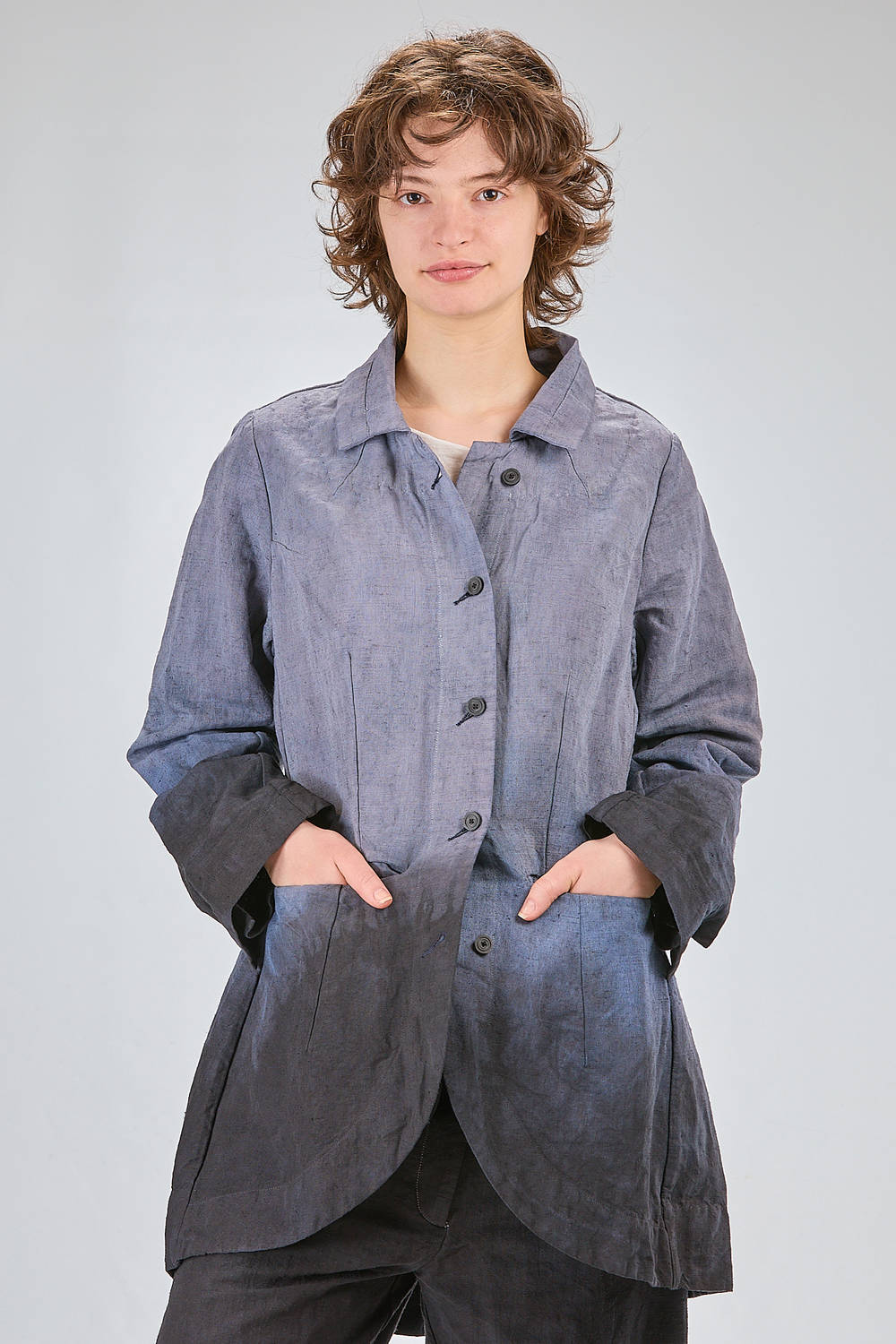 ATELIER SUPPAN - Long And Slim Fit Jacket, Of Tye-And-Dye Organic