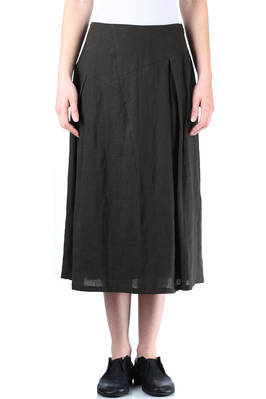 abstract cuts flared linen skirt - HOMMA 