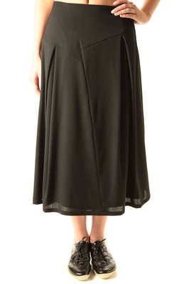 abstract cuts flared wool gabardine skirt - HOMMA 