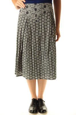 asymmetric panels embroided skirt - HOMMA 