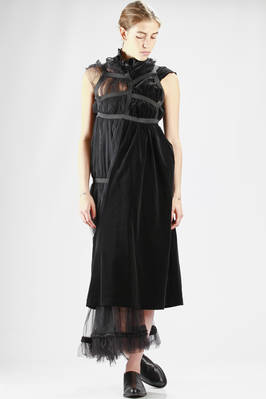COMME DES GARÇONS - Velvet And Tulle Asymmetric Dress :: Ivo Milan