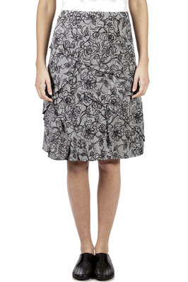 Prince of Wales pattern with flowers printed skirt - HOMMA 