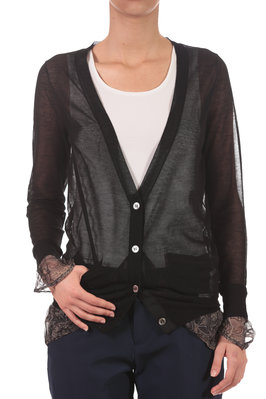 silk georgette details cardigan - SACAI 