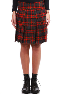 pleated skirt in wool bouclè tartan - Y'S Yohji Yamamoto 
