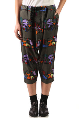 Sioux design printed cotton sahrouel - PLEATS PLEASE Issey Miyake 