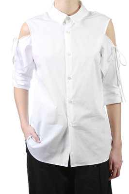 cut out details cotton poplin shirt - YOHJI YAMAMOTO 