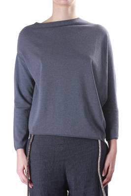 knit cotton asymmetric pullover - OYUNA 