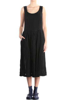 linen double cloth scoop neck dress - COMME des GARÇONS - COMME des GARÇONS 