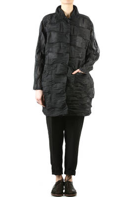 wave pleated organdie wide long jacket - SHU MORIYAMA 
