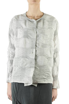 wave pleated organdie wide boxy jacket - SHU MORIYAMA 