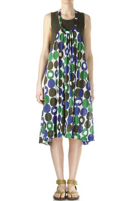 apron like panel appliqué jersey dress - Y'S Yohji Yamamoto 