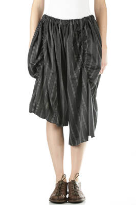 asymmetric striped culottes with embossed details - Y'S Yohji Yamamoto 