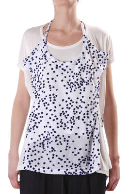 dot jacquard and plain jersey t-shirt - Y'S Yohji Yamamoto 