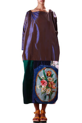 DANIELA GREGIS - Unique Dress In Silk Taffeta With Precious Embroidery ...