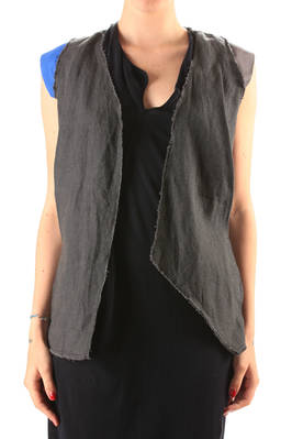 linen waistcoat with detachable contrast colour shoulder inserts - OYUNA 