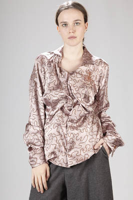 Tight shirt in acetate and viscose jacquard with Gold Label logo pattern  - 267