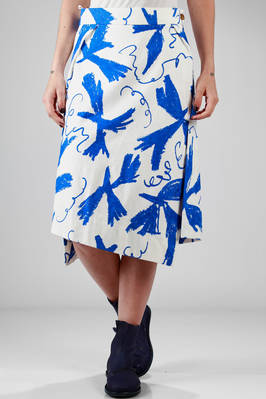 flared skirt in cotton jacquard with 'Matisse' printing  - 266